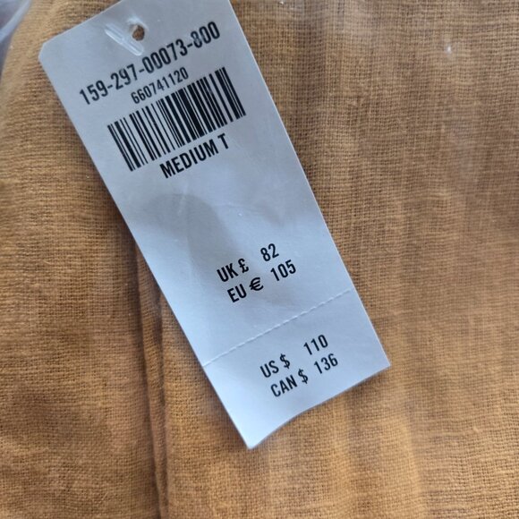 Abercrombie & Fitch Linen-Blend Apron Jumpsuit - Honey Yellow, M Tall (NWT!) - Picture 8 of 8